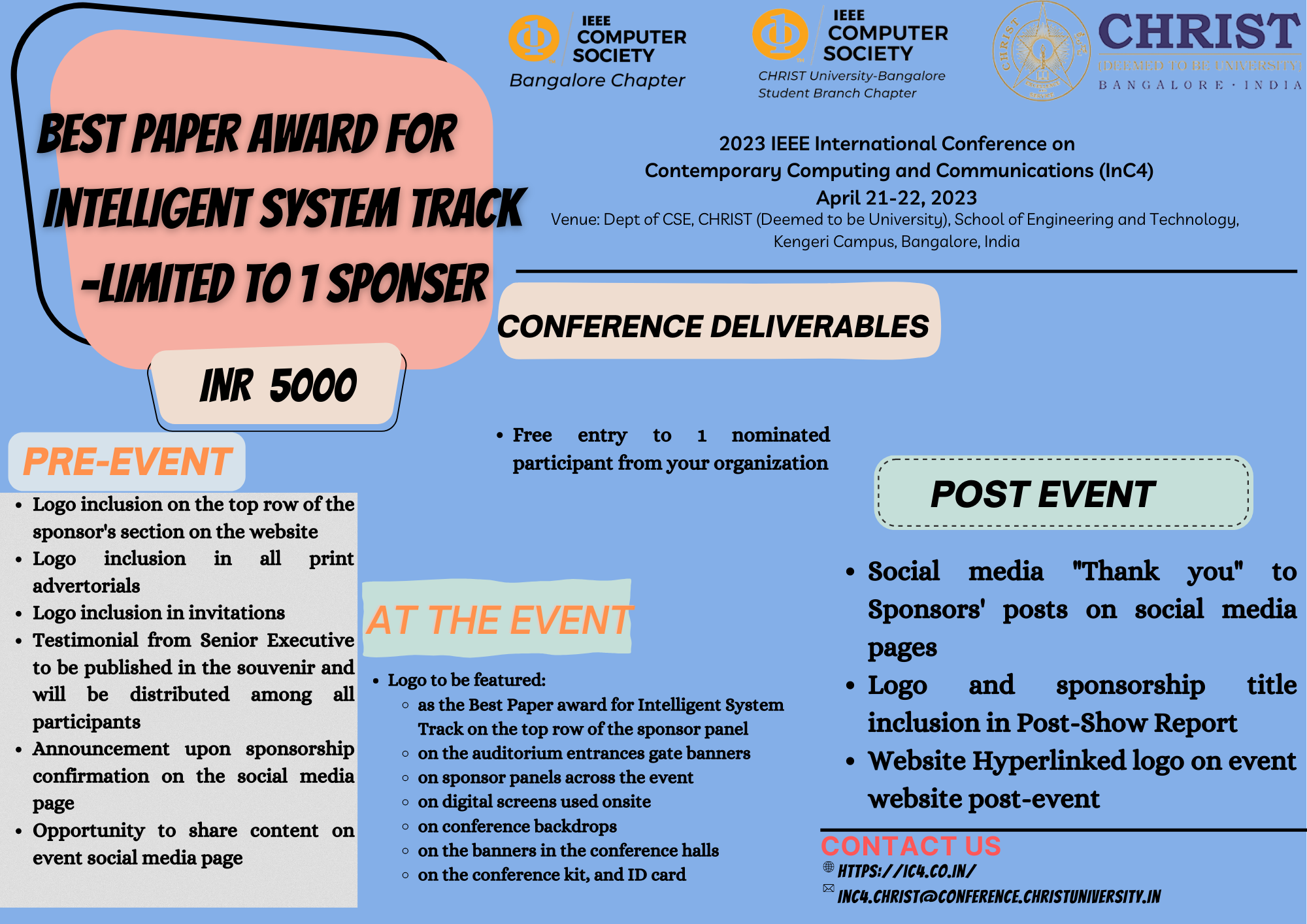 Best Paper Award for Intelligent System Track