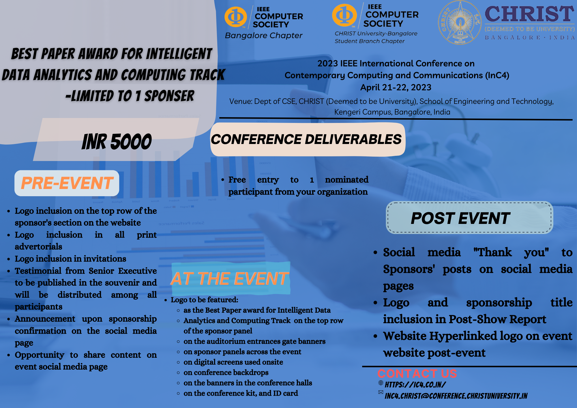 Best Paper Award for Intelligent Data Analytics and Computing Track