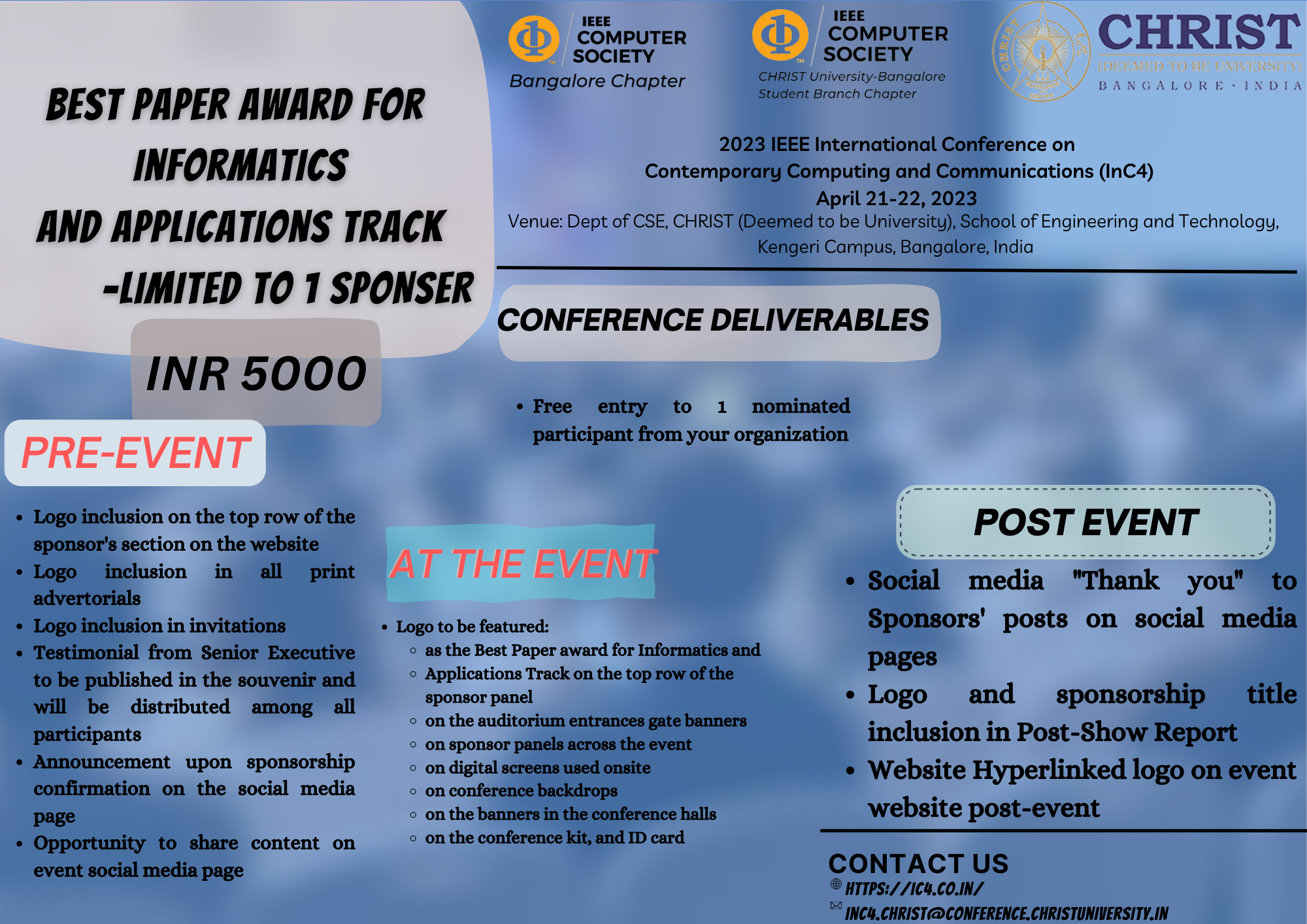 Best Paper Award for Informatics and Applications Track